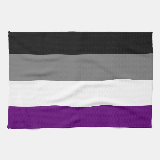 Asexual Pride Rainbow Flag [ Ace | Demi | Grey ] Tea Towel (Horizontal)