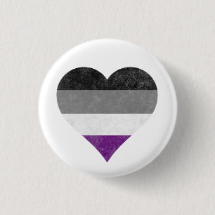 Asexual Pride Rainbow Heart ~ Ace   Demi   Grey Bu 3 Cm Round Badge