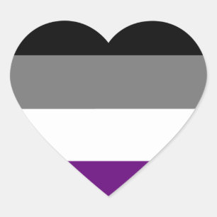 Asexual Pride Rainbow Heart ~ Ace   Demi   Grey Sticker