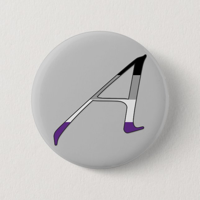Asexual Pride "Scarlet" Letter A 6 Cm Round Badge (Front)