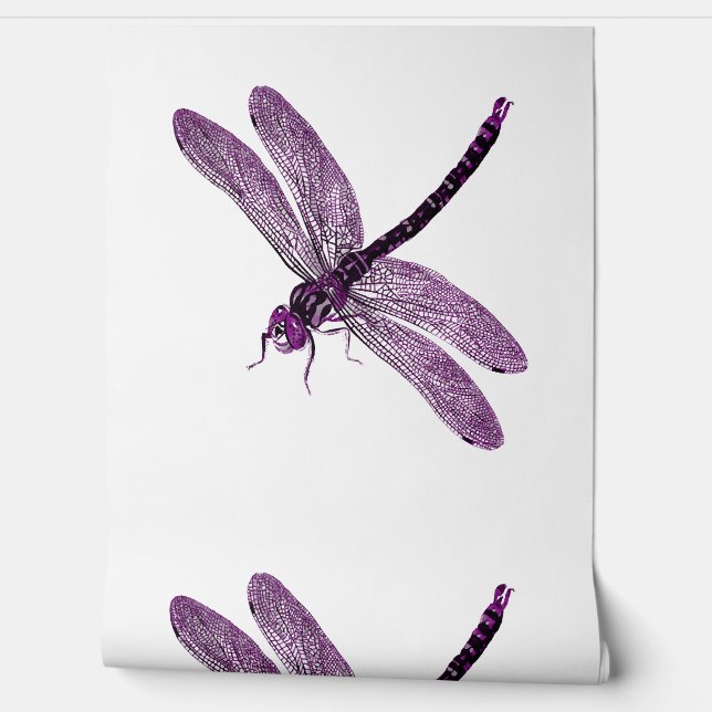 Asexual Pride Vintage Dragonfly Art Wallpaper (Unrolling)