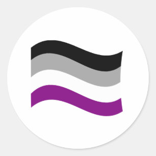 Asexual Pride Wavy Flag Classic Round Sticker