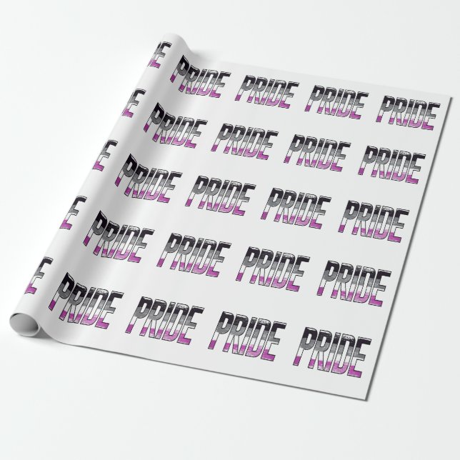 Asexual Pride Word Wrapping Paper (Unrolled)