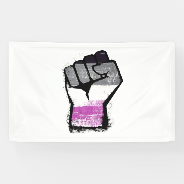 Asexual Protest Fist Banner (Horizontal)