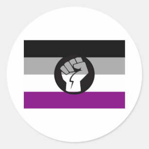 Asexual Protest Flag Classic Round Sticker