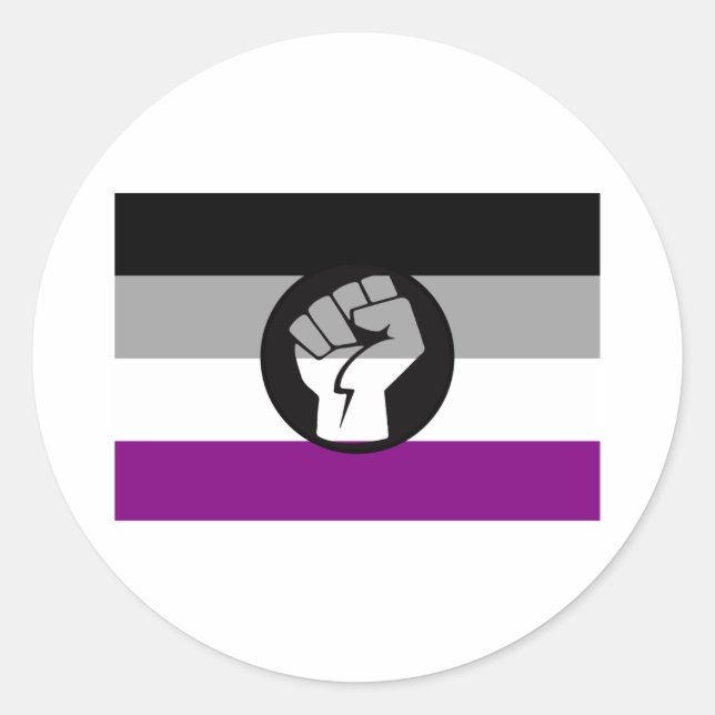 Asexual Protest Flag Classic Round Sticker (Front)