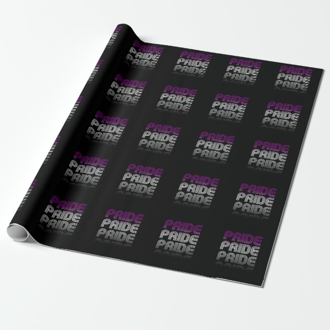 Asexual Retro Pride Wrapping Paper (Unrolled)