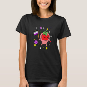 Asexual Strawberry Astronaut In Space Ace Pride T-Shirt