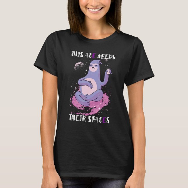 Asexual This Ace Needs Their Spaces Sloth Galaxy A T-Shirt (Front)