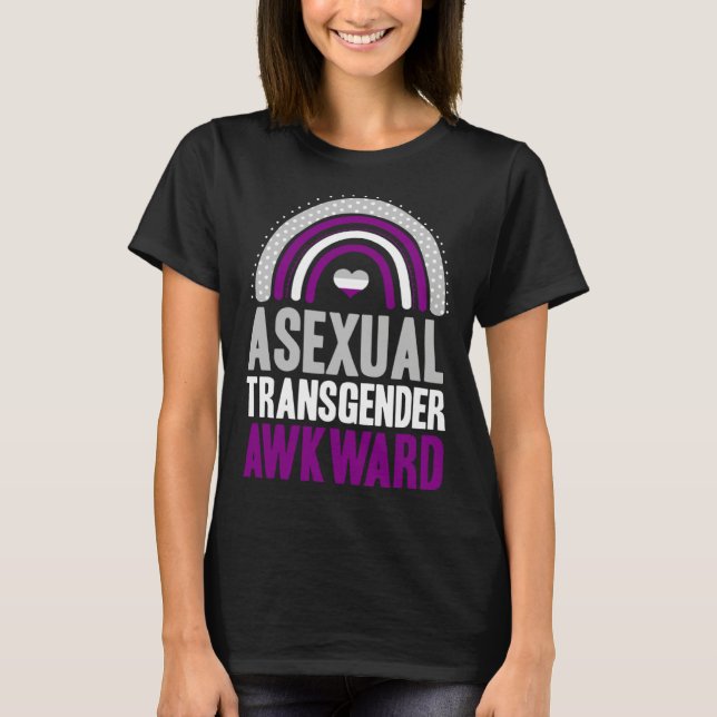 Asexual Transgender Awkward Asexual Pride Bohemian T-Shirt (Front)