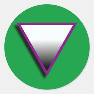 ASEXUAL TRIANGLE SYMBOL 3D CLASSIC ROUND STICKER
