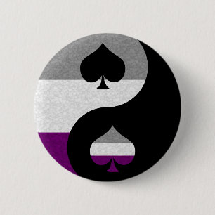 Asexual Yin and Yang 6 Cm Round Badge