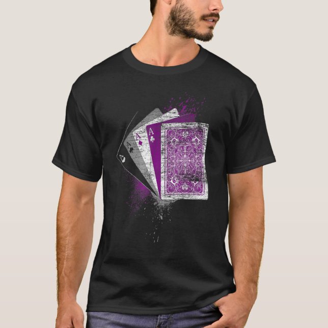 Asexuality Ace Flag Playing Cards Queer Lgbt Asexu T-Shirt (Front)