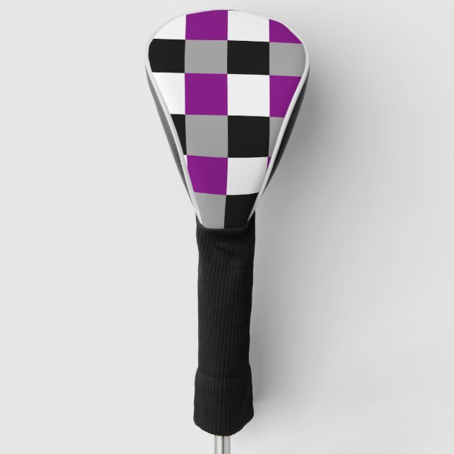 Asexuality chackered pattern golf head cover (Front)