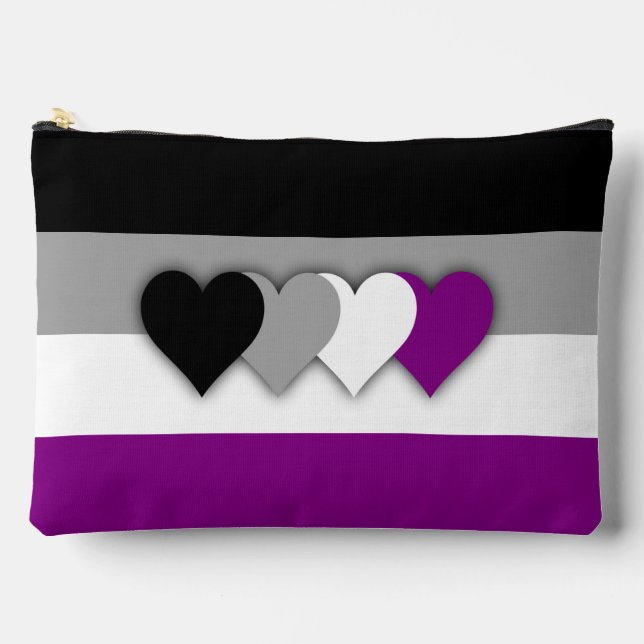 Asexuality flag  accessory pouch (Front)