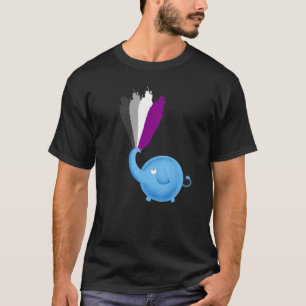 Asexuality Flag Cute Elephant Ace Lgbtq Pride Asex T-Shirt