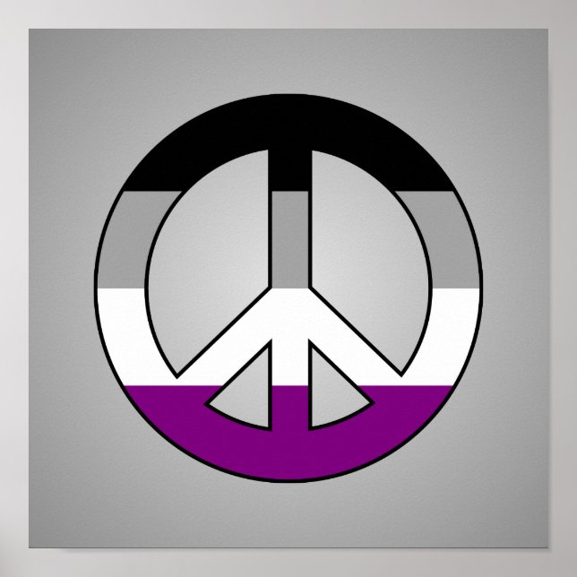 Asexuality flag peace sign poster (Front)