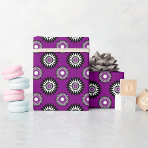Asexuality pride colours / purple flower wrapping paper