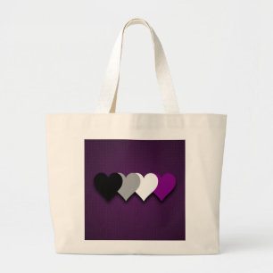 Asexuality pride hearts Backpack Large Tote Bag