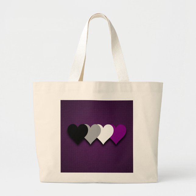 Asexuality pride hearts Backpack Large Tote Bag (Front)