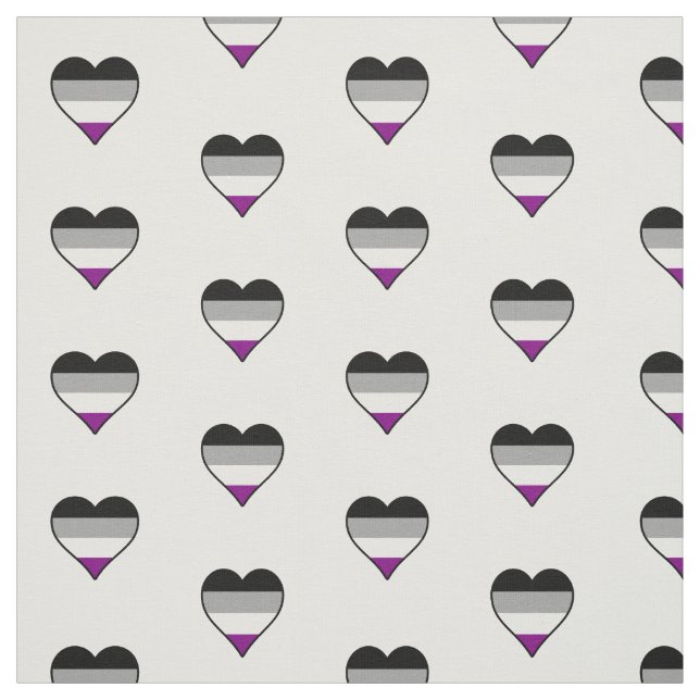 Asexuality pride hearts fabric (Swatch)
