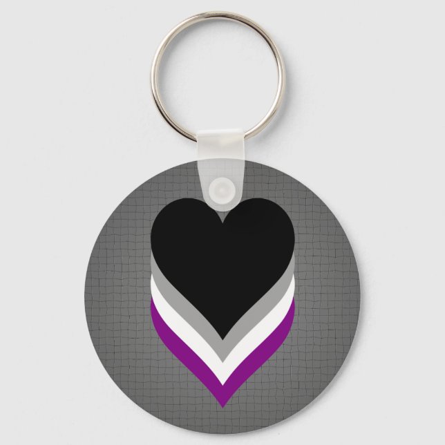 Asexuality pride hearts Keychain (Front)