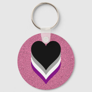 Asexuality pride hearts Keychain