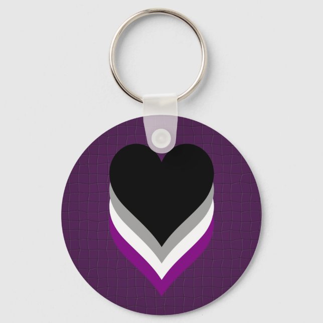 Asexuality pride hearts Keychain (Front)