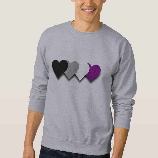 Asexuality pride hearts Sweatshirt (Front)
