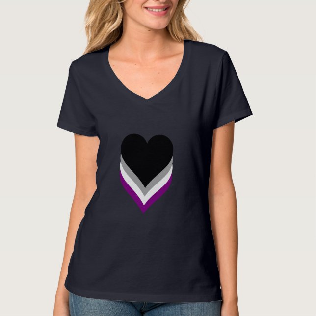 Asexuality pride hearts T-Shirt (Front)