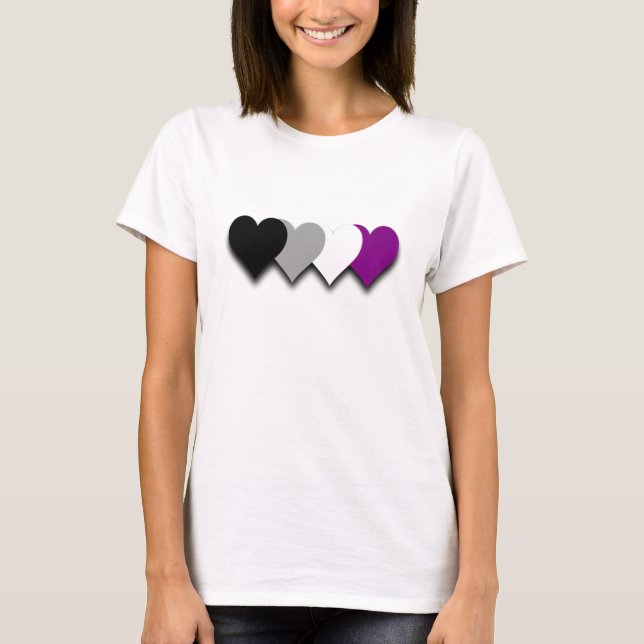 Asexuality pride hearts T-Shirt (Front)