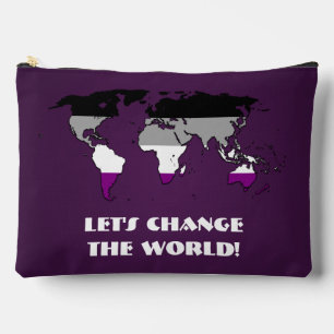 Asexuality Pride Map of The World  Accessory Pouch