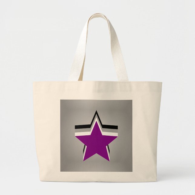 Asexuality pride stars Backpack Large Tote Bag (Front)
