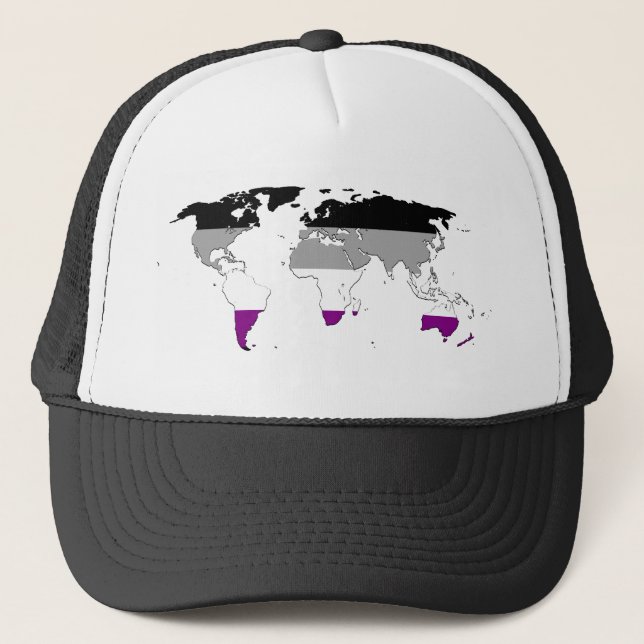 Asexuality pride world map Hat (Front)