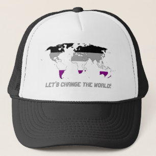 Asexuality pride world map Hat