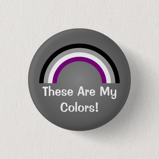 Asexuality rainbow pride Button (Front)