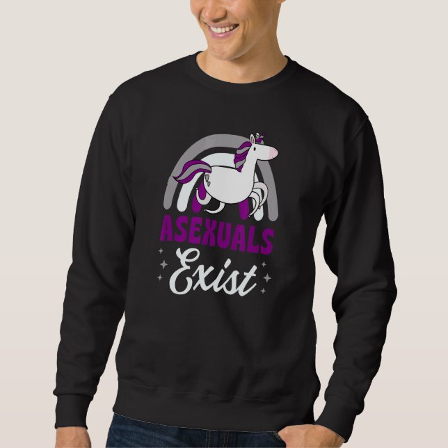 Asexuals Exist Asexual Pride Minimalist Rainbow Un Sweatshirt (Front)