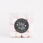Ash Black | Mint to Be Personalised Wedding Favour Classic Round Sticker<br><div class="desc">Minty fresh wedding favour stickers feature "mint to be" in white script lettering accented with hearts,  on a soft ash black background. Personalise with your names and wedding date.</div>