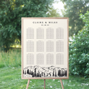 Ash Black Mountain Sketch Wedding Seating Chart
