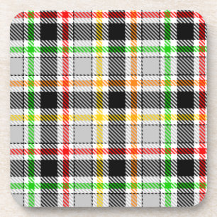 Ash Gray Black Multicolour Flannel Plaid Tartan Coaster