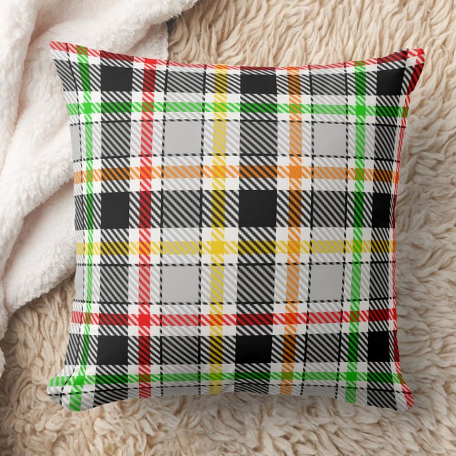 Ash Gray Black Multicolour Flannel Plaid Tartan Cushion (Creator Uploaded)
