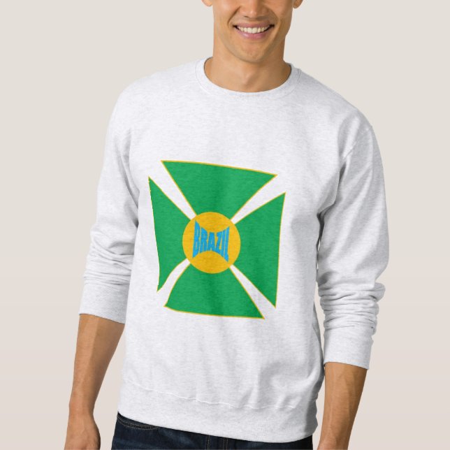 Ash gray men's sweatshirt DESIGN BRAZIL (Front)