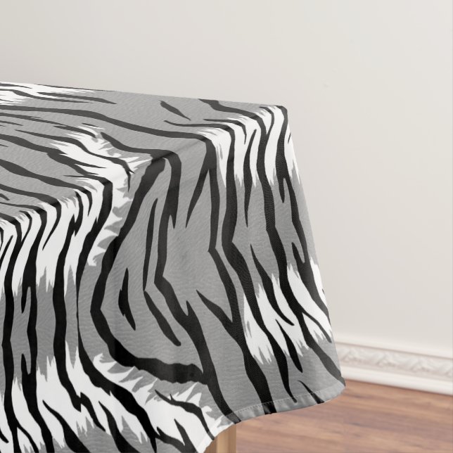 Ash Gray Tiger Skin Pattern Design  Tablecloth (In Situ)