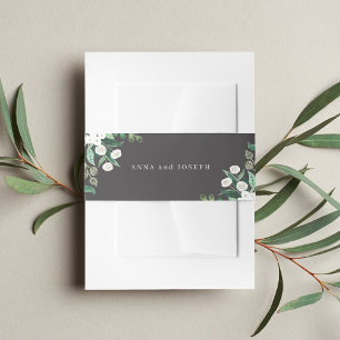 Ash Greenhouse Watercolor Botanical Wedding Invitation Belly Band