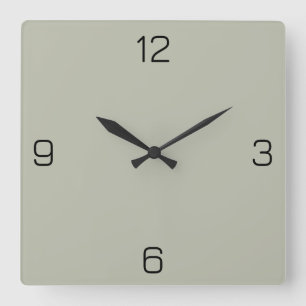 Ash Grey BABDAB Colour - With an Option to Add Nam Square Wall Clock