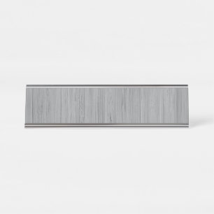 Ash Grey Bamboo Wood Grain Look Desk Name Plate