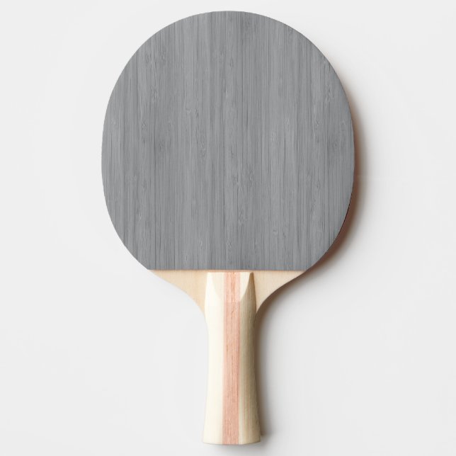 Ash Grey Bamboo Wood Grain Look Ping Pong Paddle (Front)