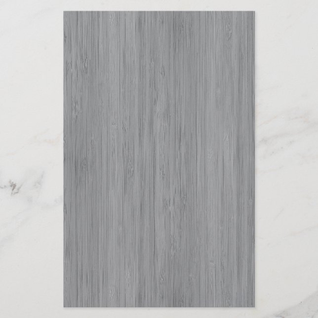 Ash Grey Bamboo Wood Grain Look Stationery (Front)