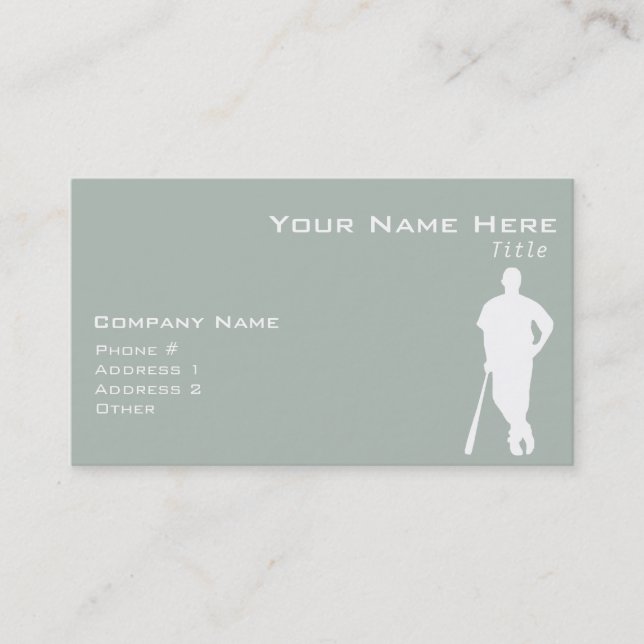 Ash Grey Baseball Business Card (Front)