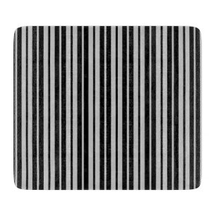 Ash Grey Black Vertical Stripes Pattern Cutting Board